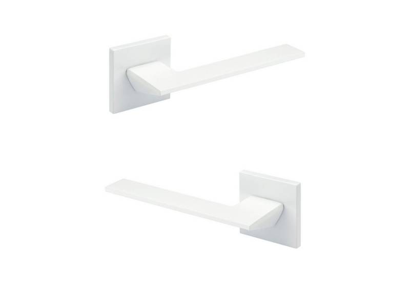 Hexim Drückergarnitur Türklinke Q01.50 weiß matt, Zimmer Türgriffe WC / Bad Aluminium matt in 4 Farben - (Türklinke Q01) Türbeschläge Innentüren door handle von Hexim