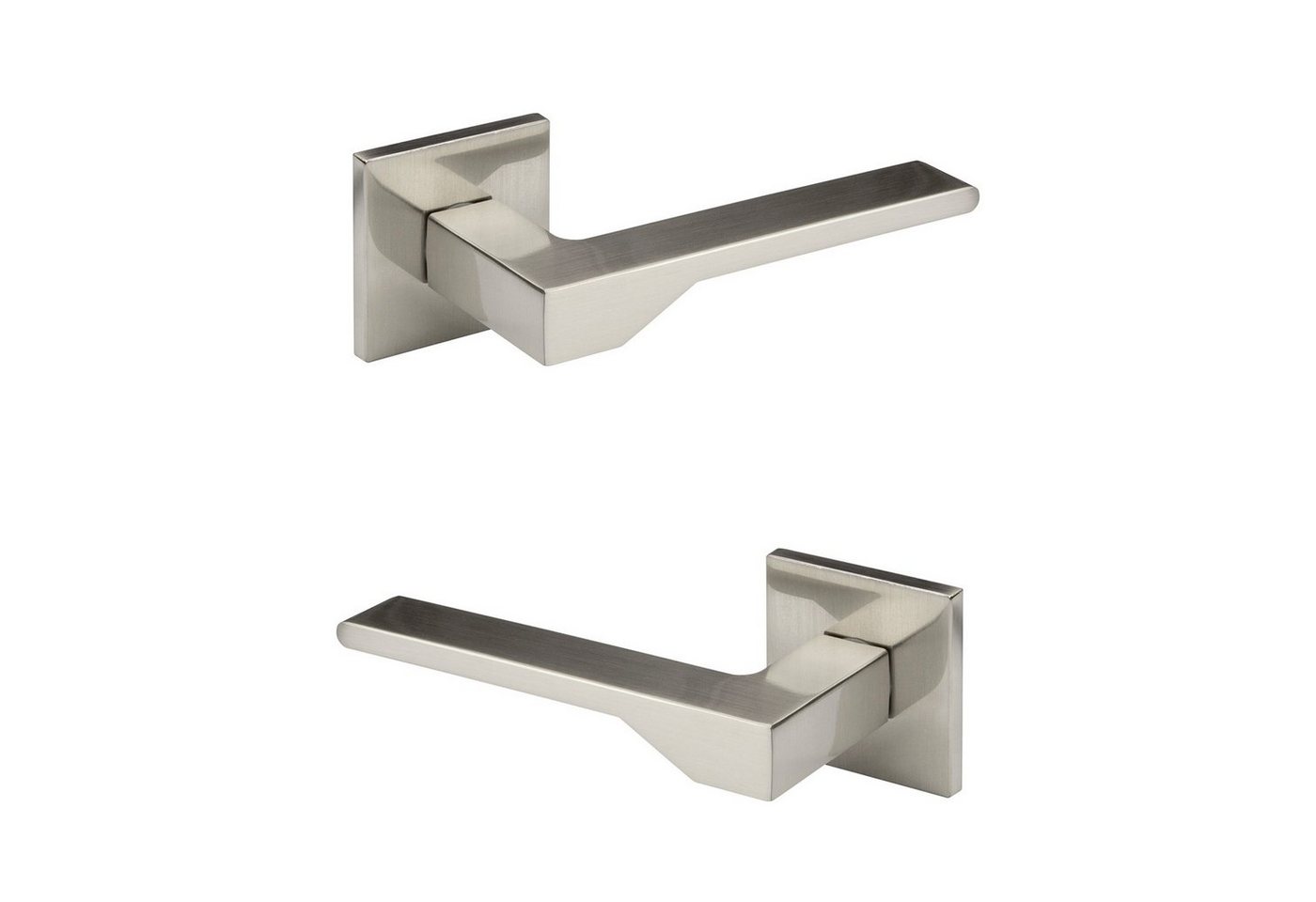 Hexim Drückergarnitur Türklinke Q02.50 nickel matt, Zimmer Türgriff WC / Bad Aluminium matt in 4 Farben - Ricardo Borelli Q02 (Türklinke) Rosetten WC Türschloss Drehriegel Set von Hexim