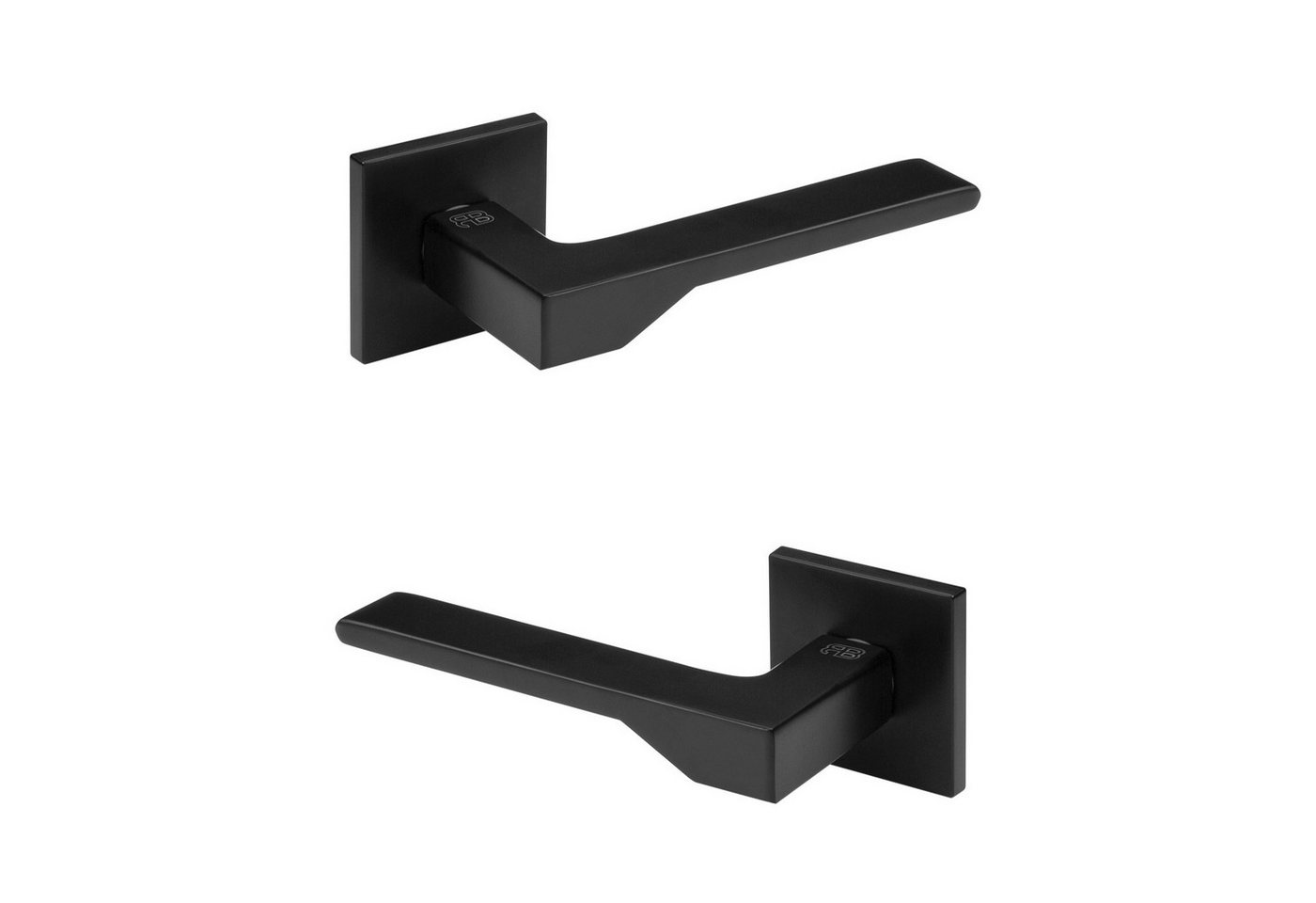 Hexim Drückergarnitur Türklinke Q02.50 schwarz matt, Zimmer Türgriff WC / Bad Aluminium matt in 4 Farben - Ricardo Borelli Q02 (Türklinke) Türbeschläge Innentüren door handle von Hexim