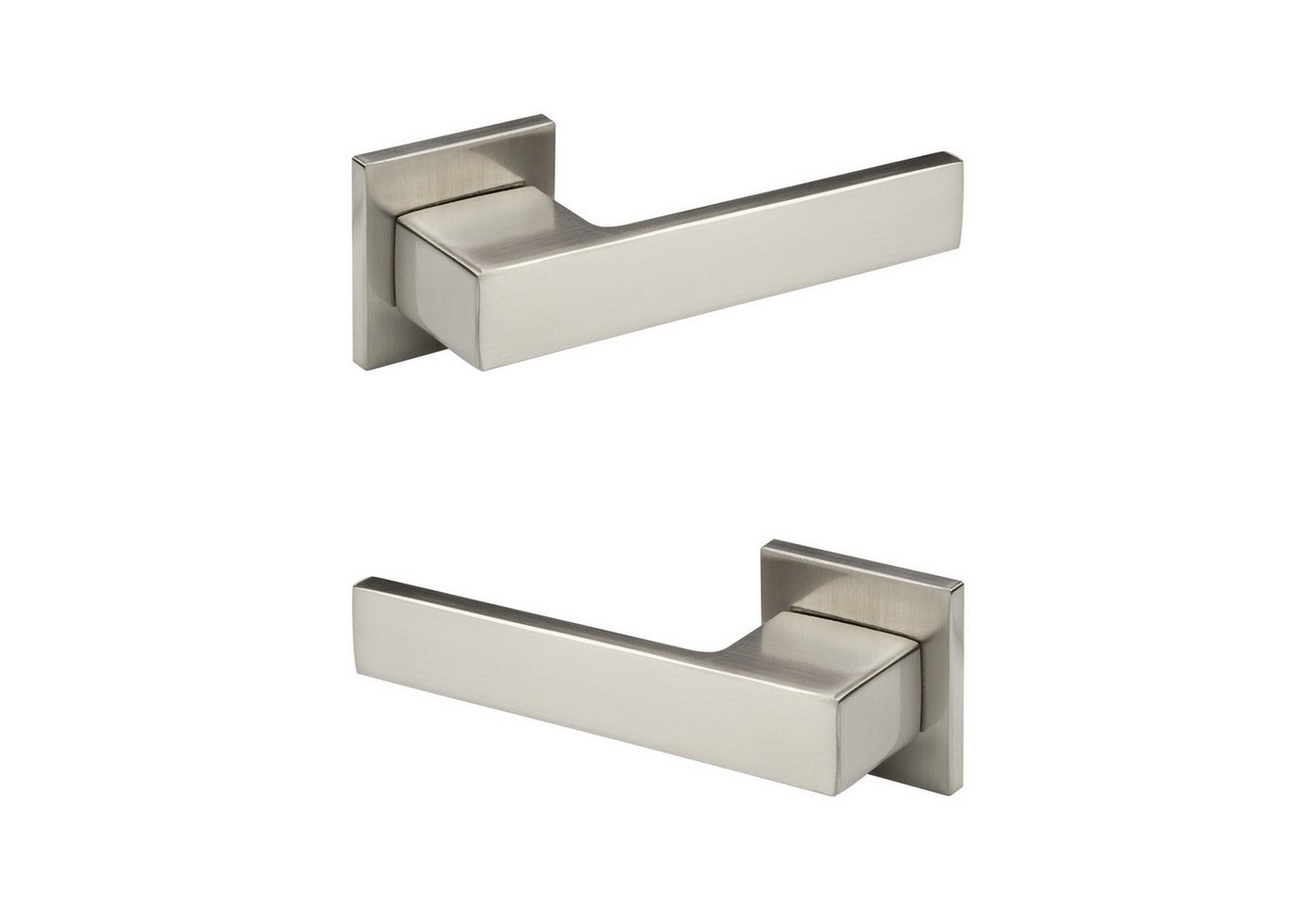 Hexim Drückergarnitur Türklinke Q06.50 nickel matt, Zimmer Türgriffe WC / Bad Aluminium matt in 4 Farben - (Türklinke Q06) Zimmertürdrücker Tür Griffe von Hexim