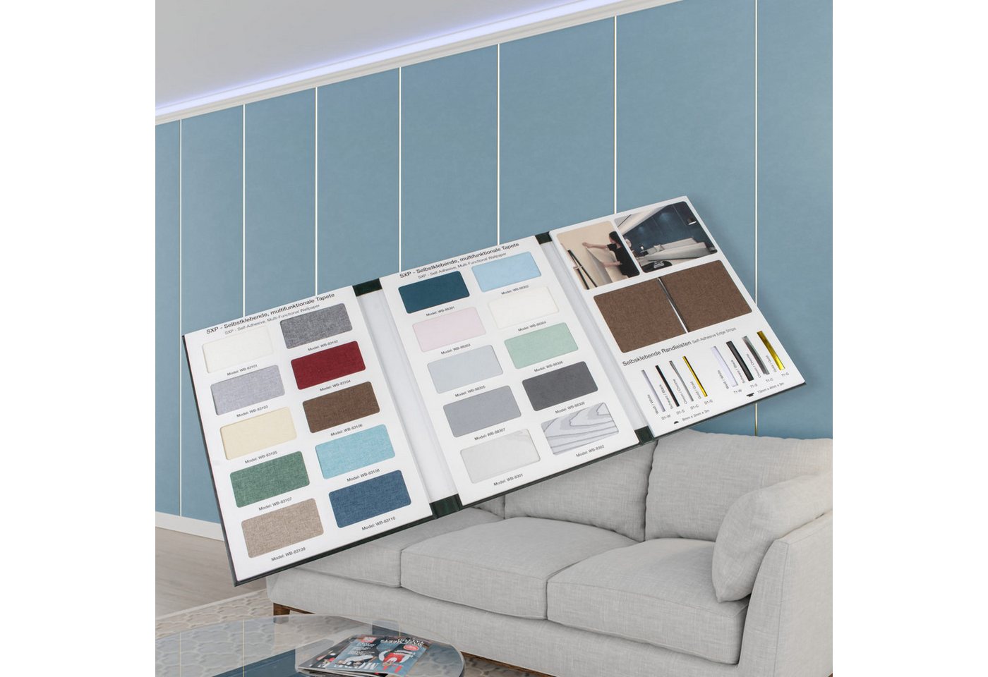 Hexim Isoliertapete, (selbstklebende Isoliertapete 1,82 m² Wandisolierung 280x65cm schalldämmend 4mm dekorativ 2in1 Tapete Dämmung Isoliereffekt (1 Mustermappe) von Hexim