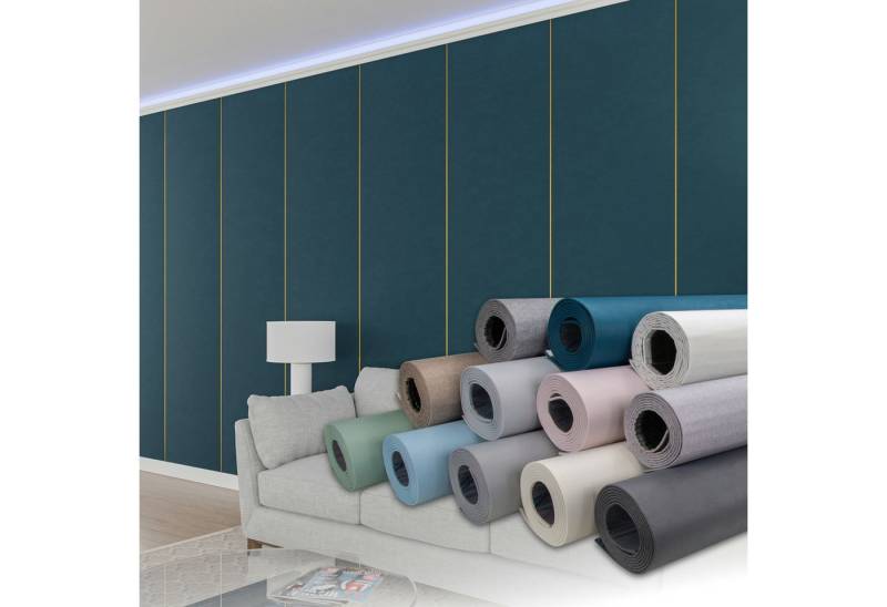 Hexim Isoliertapete, (selbstklebende Isoliertapete 1,82 m² Wandisolierung 280x65cm schalldämmend 4mm dekorativ 2in1 Tapete Dämmung Isoliereffekt (1 Rolle Petrolblau, türkis Zementstruktur) von Hexim