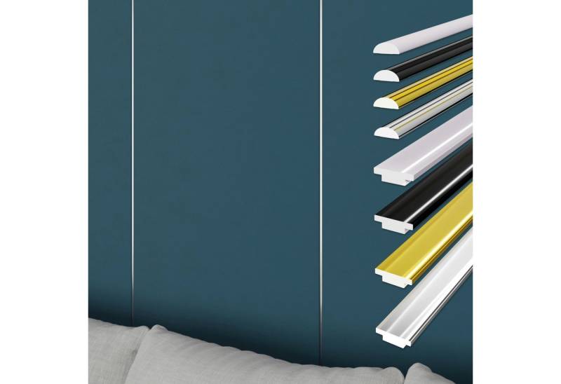 Hexim Isoliertapete, (selbstklebende flexible Zierleiste 3M Randleiste für Isoliertapeten Abschlussleiste abziehen & aufkleben DIY Universalprofil (1 Leiste D1-C chrom) von Hexim