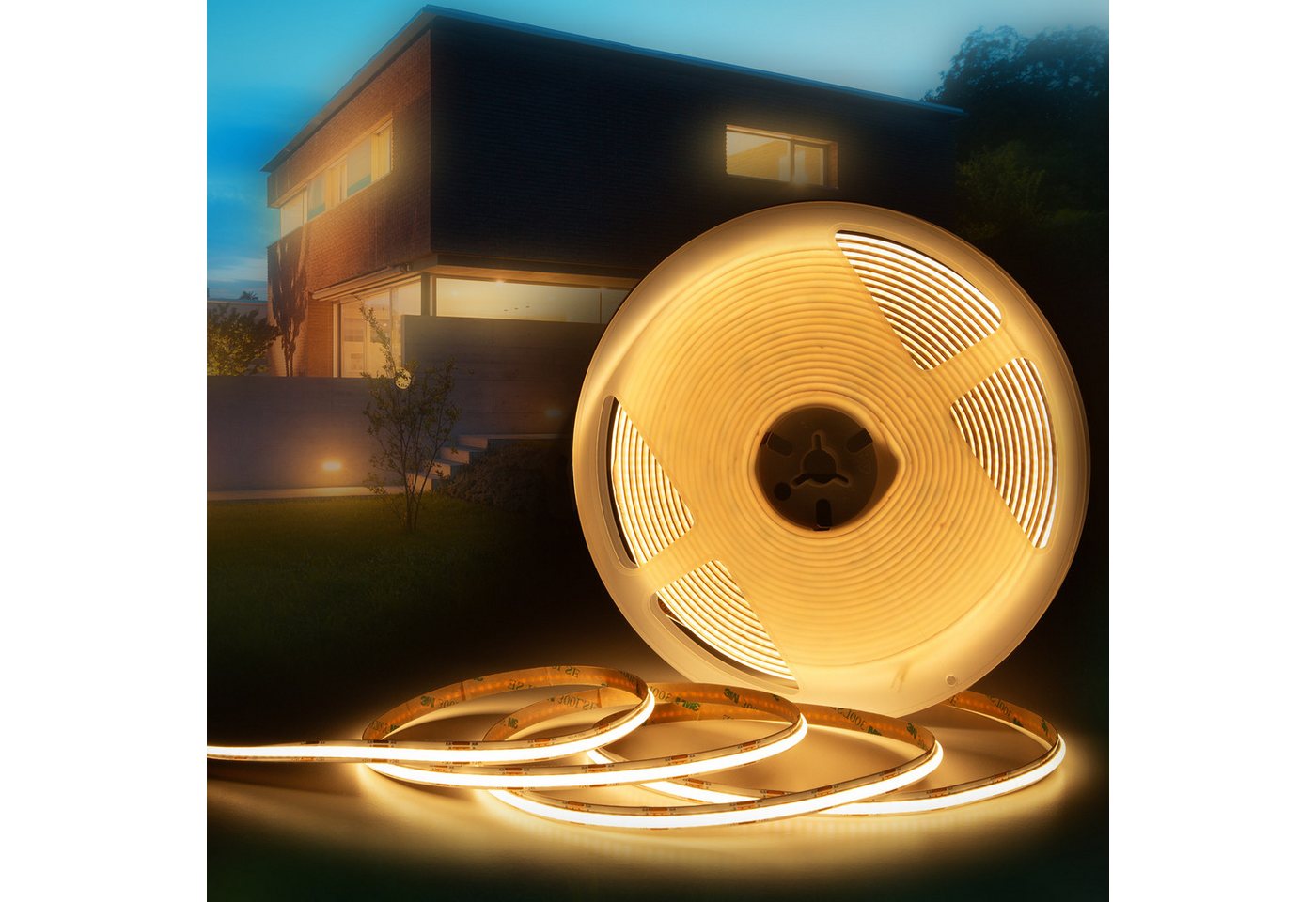 Hexim LED Stripe COB – RGB/W CCT oder Kalt-, Neutral-, Warmweiß (Warmweiß 9.5M), COB – RGB/W CCT oder Kalt-, Neutral-, Warmweiß (Warmweiß 9.5M) von Hexim