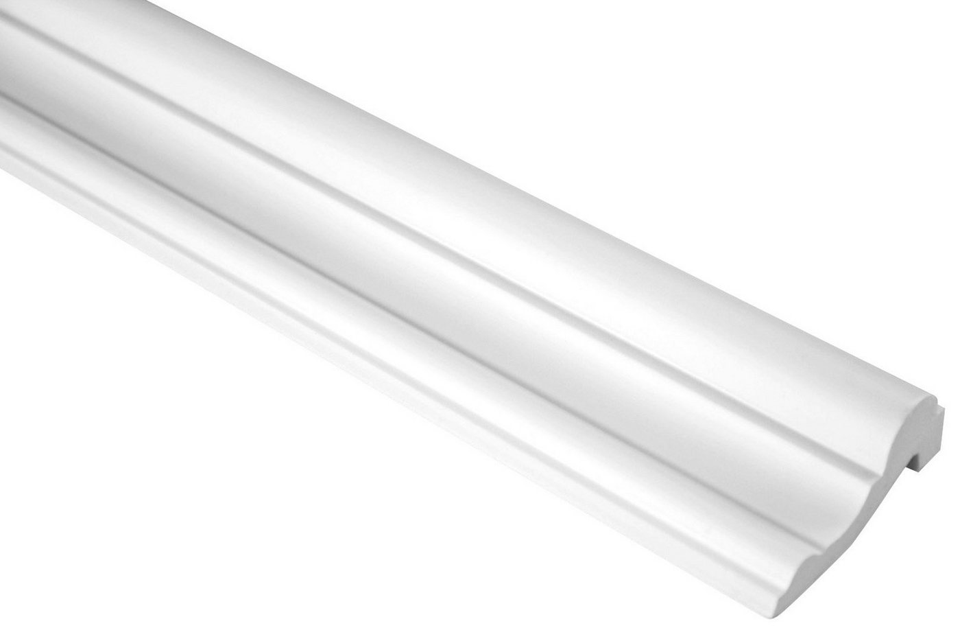 Hexim Stuckleiste CR873, 10 Meter / 5 Leisten, Stuckleisten Wand flach modern, PU Hartschaum weiß - 2m Wandleisten glatt Zierleisten Flachprofile Polyurethan Dekorbau (10 Meter) von Hexim