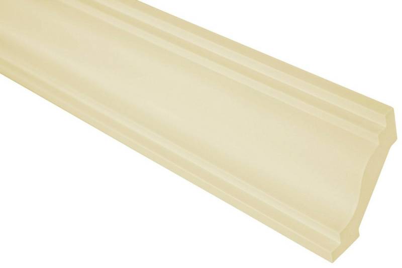 Hexim Stuckleiste P812 flexi, 2 Meter / 1 Leiste, Stuckleisten Decke modern, PU Hartschaum & Flexibel - 2m Deckenleisten glatt Eckleisten Polyurethan Kunststoff Stuck (2 Meter) von Hexim