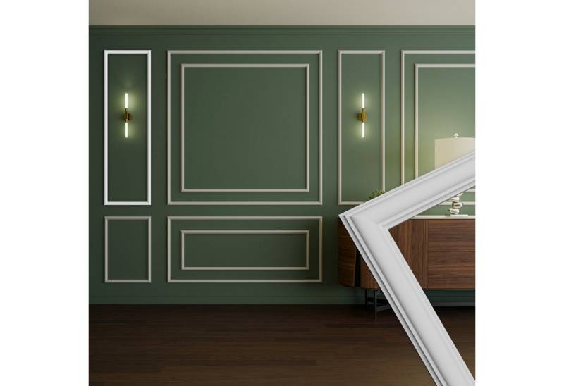 Hexim Stuckleiste RM01-B 140x42 cm, B - 140 x 42 cm, Wandrahmen Sets HDPS weiß - Auswahl an Größen für Wand, Decke, Bilder & Spiegel - Perfekt für moderne Wandgestaltung mit klassischem Touch (RM01-B 140X42CM) von Hexim