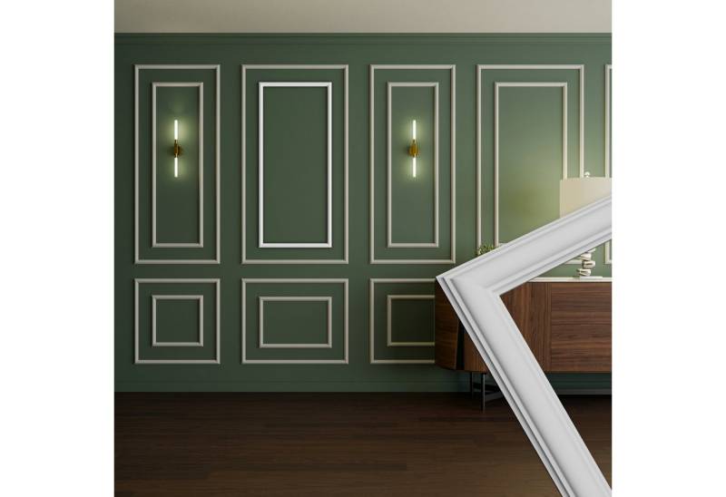 Hexim Stuckleiste RM01-K 116x51 cm, K - 116 x 51 cm, Wandrahmen Sets HDPS weiß - Auswahl an Größen für Wand, Decke, Bilder & Spiegel - Leichte Zierleistenlösung zur optischen Strukturierung großer Flächen (RM01-K 116X51CM) von Hexim