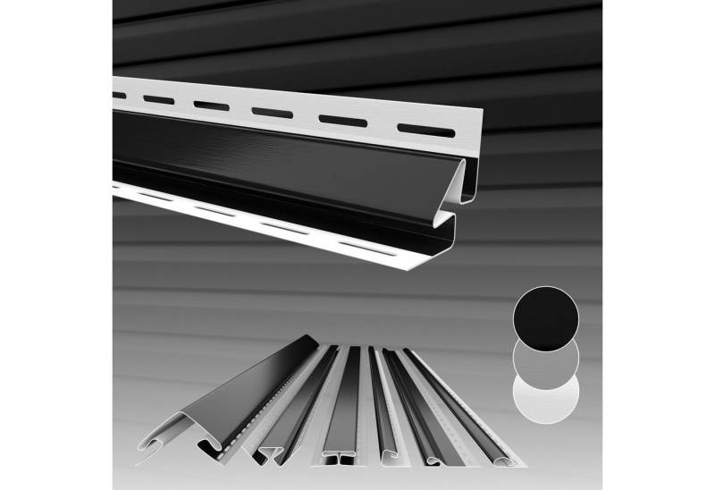 Hexim Verkleidungspaneel, (Siding Fassadenpaneele außen Fassadenverkleidung wetterfest Kunststoffpanelee PVC-U Verkleidung Außenwand Hausverkleidung UV-beständig - (Inneneckprofil anthrazit) von Hexim