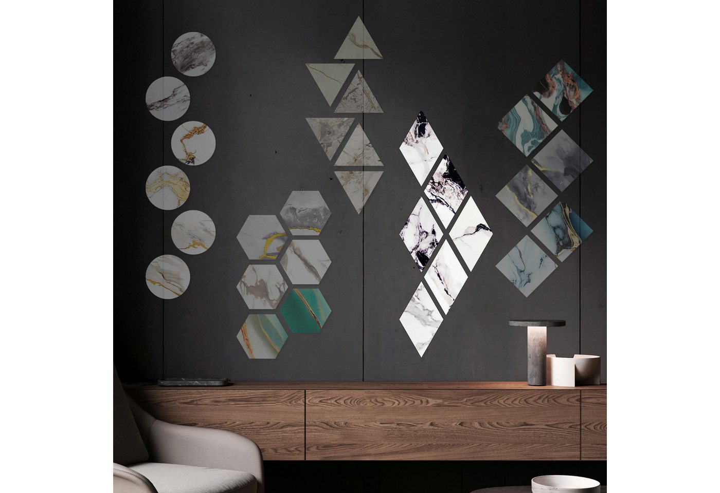 Hexim Wanddekoobjekt 2013B (Marmorplatten Optik 6 Stück SPC Hexagon Dreieck Kreis Viereck Raute Waben Innen & Außenbereich Granit Steinoptik - Marmor Dekor Formen Rhombus Diamant Design (2013B Raute) Hexim Wanddekoobjekt 2013B (Marmorplatten Optik 6 Stück SPC Hexagon Dreieck Kreis Viereck Raute Waben Innen & Außenbereich Granit Steinoptik - Marmor Dekor Formen Rhombus Diamant Design (2013B Raute) von Hexim