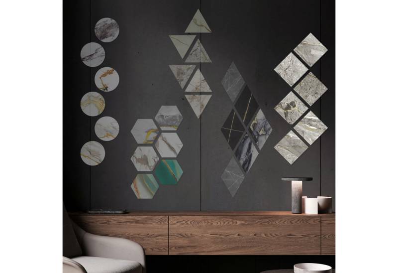 Hexim Wanddekoobjekt 8090A (Marmorplatten Optik 6 Stück SPC Hexagon Dreieck Kreis Viereck Raute Waben Innen & Außenbereich Granit Steinoptik - Marmor Dekor Formen Quadratische Wandfliesen (8090A Viereck) Hexim Wanddekoobjekt 8090A (Marmorplatten Optik 6 Stück SPC Hexagon Dreieck Kreis Viereck Raute Waben Innen & Außenbereich Granit Steinoptik - Marmor Dekor Formen Quadratische Wandfliesen (8090A Viereck) von Hexim
