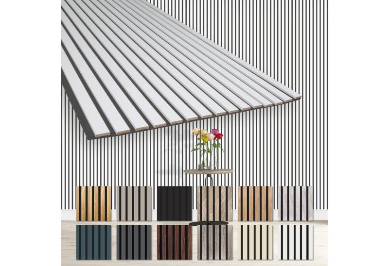 Hexim Wanddekoobjekt AP11 (Akustikpaneele 278x60cm - flexible Lamellenwand Holz MDF Wandpaneele Lamellenverkleidung Wandverkleidung Innendekoration schalldämmend (1 Paneel / 1,67 m² White - AP11) von Hexim