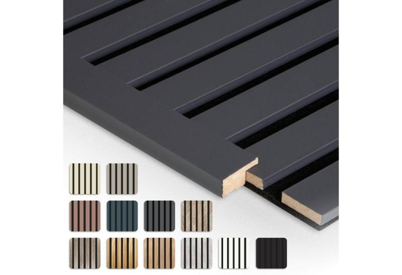 Hexim Wanddekoobjekt APA05 (Akustikpaneele Abschlussleiste 275x2,7cm - flexible Lamellenwand Holz MDF Wandpanelee Lamellenverkleidung Wandverkleidung Innendekoration schalldämmend (1 Abschlussleiste Black Lead - APA05) Hexim Wanddekoobjekt APA05 (Akustikpaneele Abschlussleiste 275x2,7cm - flexible Lamellenwand Holz MDF Wandpanelee Lamellenverkleidung Wandverkleidung Innendekoration schalldämmend (1 Abschlussleiste Black Lead - APA05) von Hexim