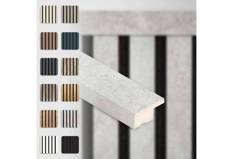 Hexim Wanddekoobjekt APA10 (Abschlussleiste 275x2,7cm passend für unsere Akustikpaneele - flexible Lamellenwand Holz MDF Wandpanelee Lamellenverkleidung Wandverkleidung (1 Abschlussleiste Chicago Concrete - APA10) Hexim Wanddekoobjekt APA10 (Abschlussleiste 275x2,7cm passend für unsere Akustikpaneele - flexible Lamellenwand Holz MDF Wandpanelee Lamellenverkleidung Wandverkleidung (1 Abschlussleiste Chicago Concrete - APA10) von Hexim