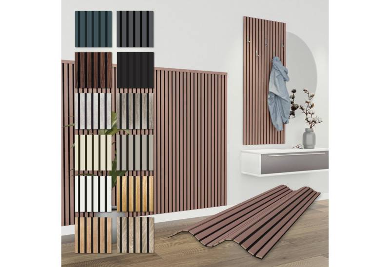 Hexim Wanddekoobjekt APH03 (Akustikpaneele 138,5x60cm - flexible Lamellenwand Holz MDF Wandpaneele Lamellenverkleidung Wandverkleidung Innendekoration schalldämmend (1 Paneel / 0,83 m² Mauve - APH03) von Hexim