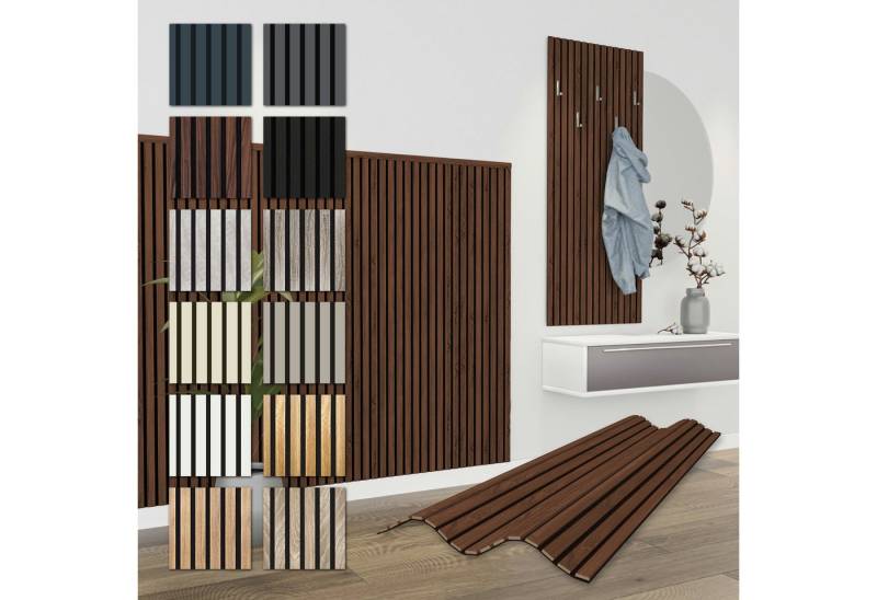 Hexim Wanddekoobjekt APH13 (Akustikpaneele 4 Stück 138,5x60cm Holz Comfort - flexible Holzpaneele Platten Lamellenwand MDF Wandpaneele Lamellenverkleidung Wandverkleidung schalldämmend 3.32m² Catania Oak) Hexim Wanddekoobjekt APH13 (Akustikpaneele 4 Stück 138,5x60cm Holz Comfort - flexible Holzpaneele Platten Lamellenwand MDF Wandpaneele Lamellenverkleidung Wandverkleidung schalldämmend 3.32m² Catania Oak) von Hexim