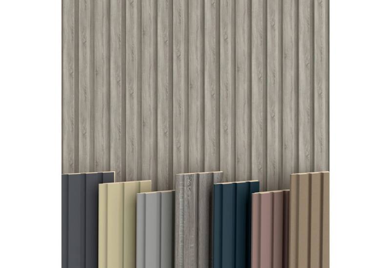 Hexim Wanddekoobjekt Beats Standard Sonoma Oak (Beats Lamellen 2,75m MDF Lamellenwand Wandpaneele Lamellenverkleidung Wandverkleidung Akusiktpaneele Holzpaneele Natur Holz (12 Paneele & Zubehör, Beats Standard Sonoma Oak) von Hexim