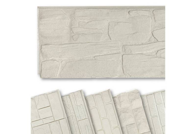 Hexim Wanddekoobjekt FP110 (Fassadenpaneele Steinoptik EPS Styropor - 121x50 cm Paneele Außen & Innen Verblender Rückwand Wandverkleidung Steintapete Dekoration Steinimitat Wärmedämmung (0,57m² FP110) von Hexim