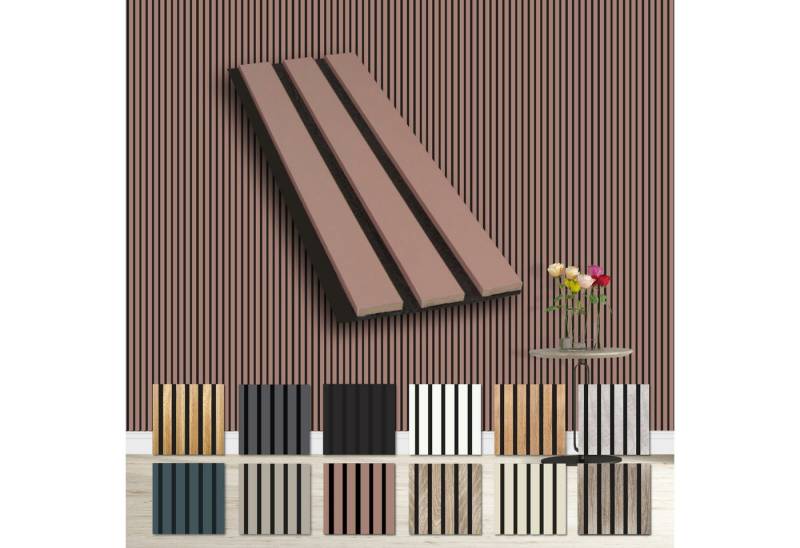 Hexim Wanddekoobjekt Mauve (Akustikpaneele Musterstück - flexible Lamellenwand Holz MDF Wandpaneele Lamellenverkleidung Wandverkleidung Innendekoration schalldämmend (Mauve - AP03 / APH03 Musterstück) von Hexim