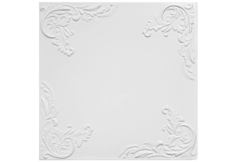 Hexim Wanddekoobjekt NR.101 (Deckenplatten 50x50cm Styroporplatten weiß XPS Styropor, Deckenpaneele Feuchtraum Deckenverkleidung, 10qm) von Hexim