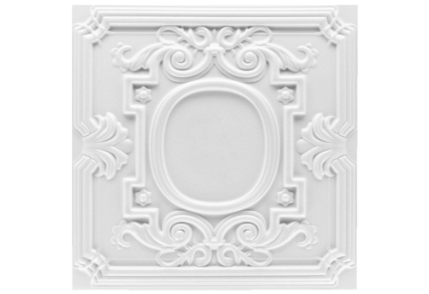 Hexim Wanddekoobjekt NR.35 (Deckenplatten 50x50cm Styroporplatten weiß XPS Styropor, Deckenpaneele Feuchtraum Deckenverkleidung, 10qm) von Hexim