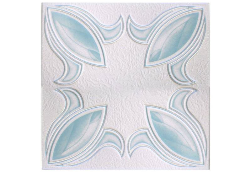Hexim Wanddekoobjekt NR.57 TN (Deckenplatten aus Styropor XPS - (26QM Sparpaket weiß-blau 50x50cm) Farbige Dekorplatten leicht & formfest - Styroporplatten Paneele Schallschutz Decke) von Hexim