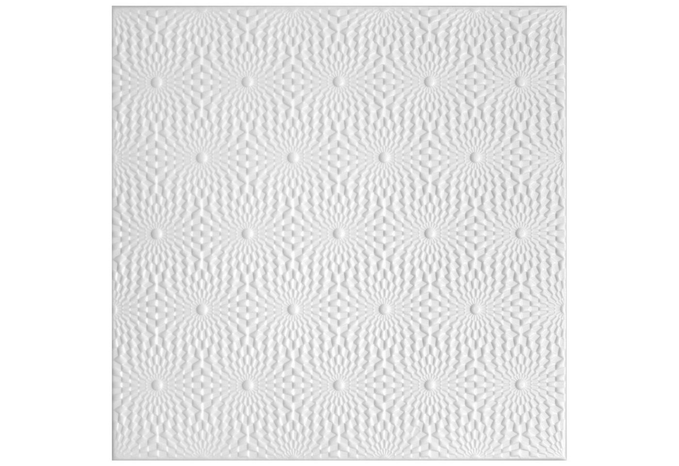 Hexim Wanddekoobjekt NR.96 (Deckenplatten aus Styropor XPS - (10QM Sparpaket 50x50cm) weiße Deckenpaneele pflegeleicht & robust Styroporplatten Paneele Deckenverkleidung) von Hexim