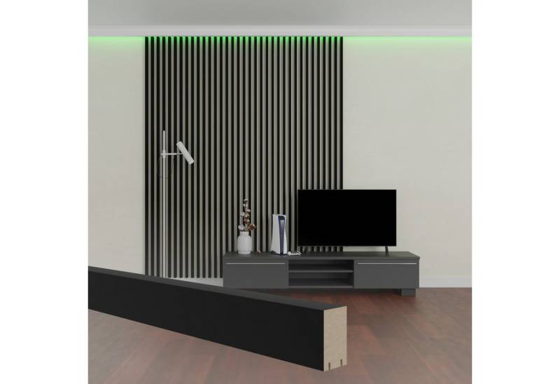 Hexim Wanddekoobjekt Riviera Black Edition (Lamellen 2,7 Meter - MDF Holzlamellen in Schwarz - Wandverkleidung Akustik Lamellen Dekor Lamellenverkleidung Lamellenwand Holz Lamelle - (16 Stück / 43,2 Meter) Hexim Wanddekoobjekt Riviera Black Edition (Lamellen 2,7 Meter - MDF Holzlamellen in Schwarz - Wandverkleidung Akustik Lamellen Dekor Lamellenverkleidung Lamellenwand Holz Lamelle - (16 Stück / 43,2 Meter) von Hexim