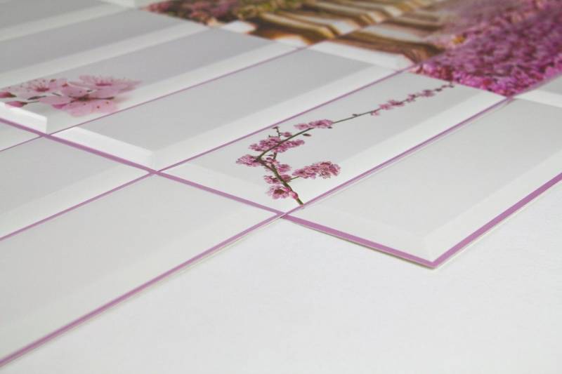 Hexim Wanddekoobjekt TILE PARADISE GARDEN (Restposten! - stabile und pflegeleichte PVC Platten zur Wandverkleidung z. B. als Küchenrückwand (950x480mm) Hintergrund dünn) von Hexim