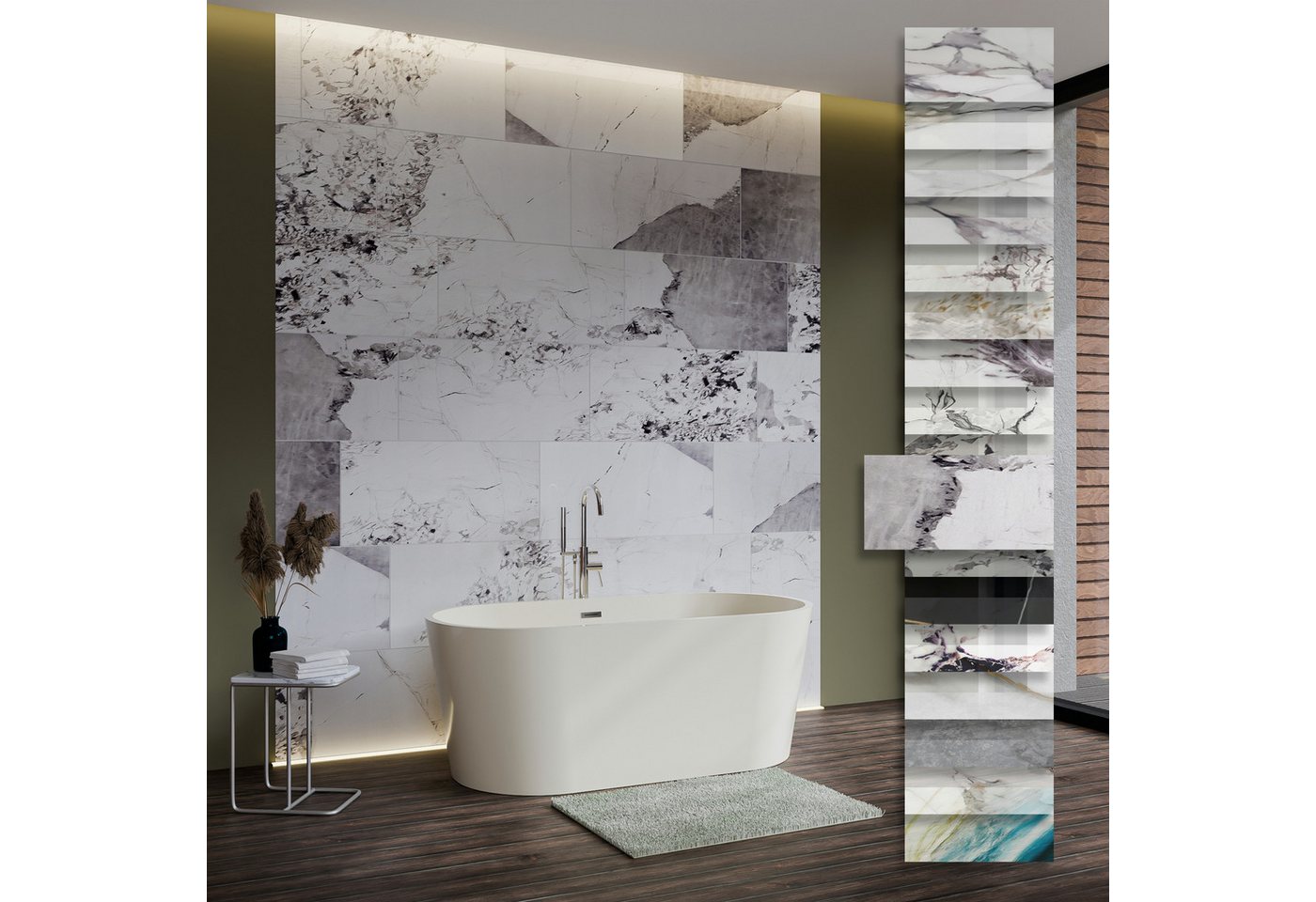 Hexim Wandpaneel, (Marmoroptik 3 Stück 78x39cm SPC Kunststoff Innen & Außenbereich Granit Steinoptik - Duschrückwand Küchenrückwand ohne Bohren wasserfest weiß (0,91m² 2011B) A-Serie) Hexim Wandpaneel, (Marmoroptik 3 Stück 78x39cm SPC Kunststoff Innen & Außenbereich Granit Steinoptik - Duschrückwand Küchenrückwand ohne Bohren wasserfest weiß (0,91m² 2011B) A-Serie) von Hexim