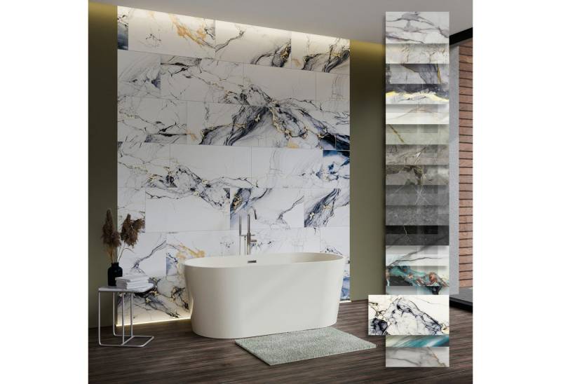 Hexim Wandpaneel, (Marmoroptik 6 Stück 78x39cm SPC Kunststoff Innen & Außenbereich Granit Steinoptik - Duschrückwand Küchenrückwand Robuste Wandverkleidung für Gewerbe (1,83 m² 80113) B-Serie) von Hexim