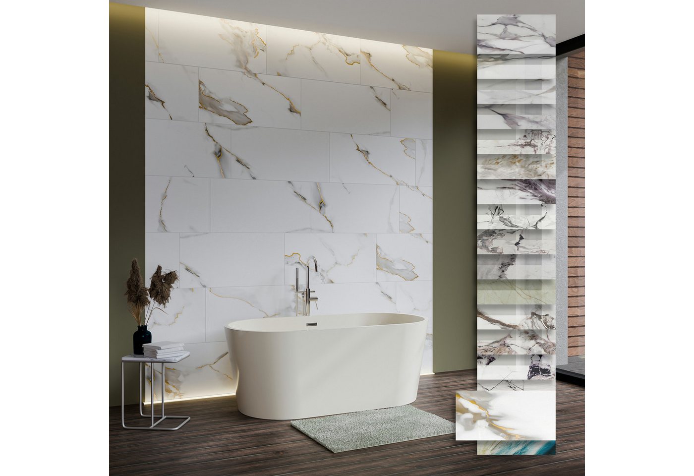 Hexim Wandpaneel, (Marmoroptik 3 Stück 78x39cm SPC Kunststoff Innen & Außenbereich Granit Steinoptik - Duschrückwand Küchenrückwand ohne Bohren wasserfest gold (0,91m² 8038A) A-Serie) Hexim Wandpaneel, (Marmoroptik 3 Stück 78x39cm SPC Kunststoff Innen & Außenbereich Granit Steinoptik - Duschrückwand Küchenrückwand ohne Bohren wasserfest gold (0,91m² 8038A) A-Serie) von Hexim