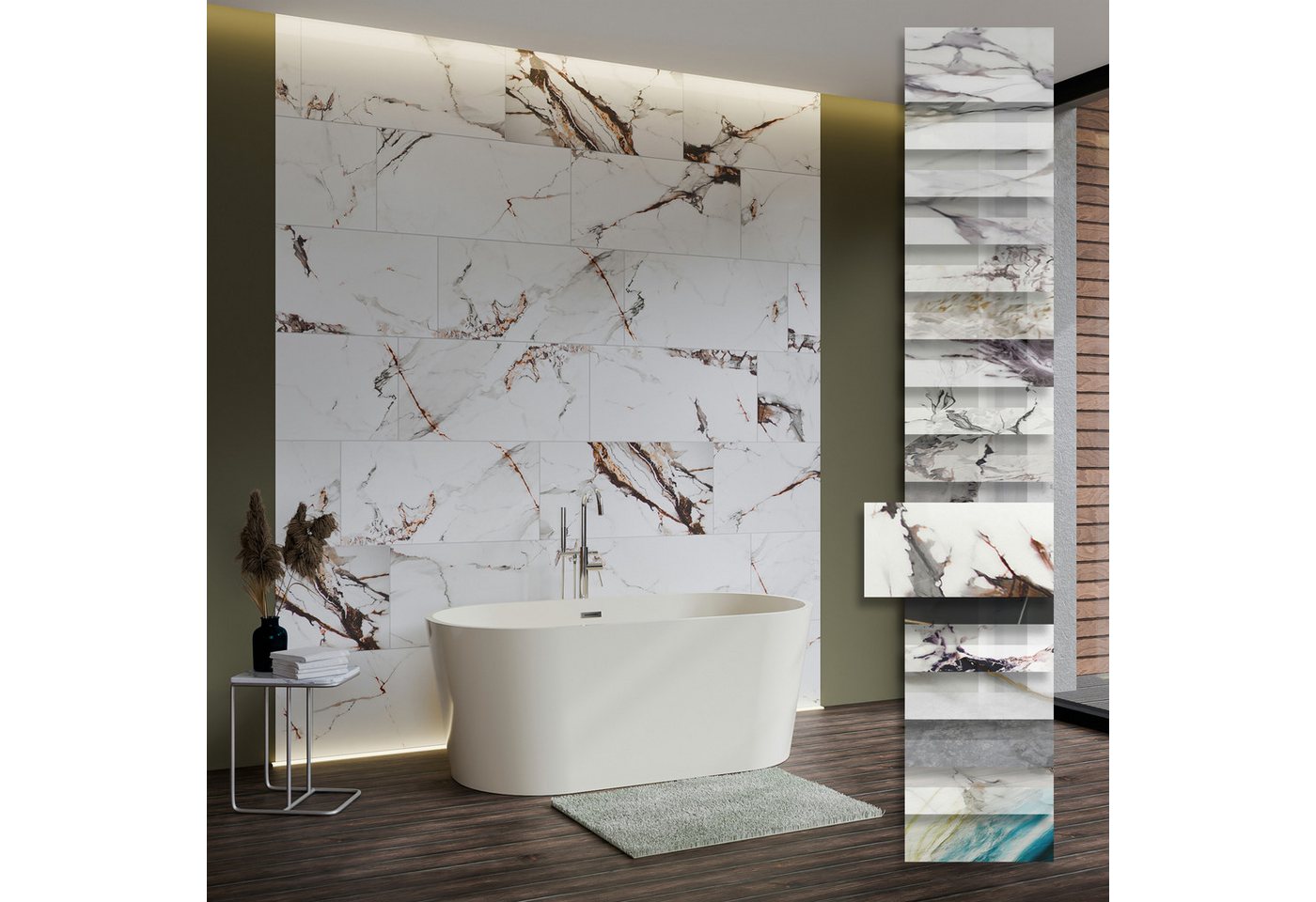 Hexim Wandpaneel, (Marmoroptik 9 Stück 78x39cm SPC Kunststoff Innen & Außenbereich Granit Steinoptik - Duschrückwand Küchenrückwand Wandgestaltung Alternative Fliesen Optik (2,74 m² 2012A) A-Serie) Hexim Wandpaneel, (Marmoroptik 9 Stück 78x39cm SPC Kunststoff Innen & Außenbereich Granit Steinoptik - Duschrückwand Küchenrückwand Wandgestaltung Alternative Fliesen Optik (2,74 m² 2012A) A-Serie) von Hexim
