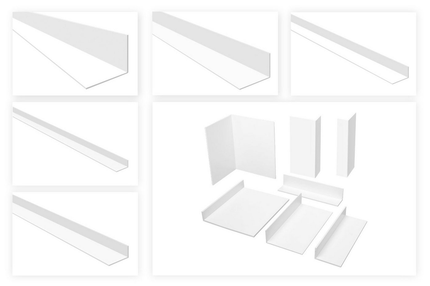 Hexim Winkelprofil Winkelleiste 301 - ungleichschenklig (Winkelprofile ungleichschenklig weiß - PVC Kunststoffwinkel, Auswahl Maße & Stärke (15x30mm) Kunststoff Winkelleisten Fensterprofile) von Hexim