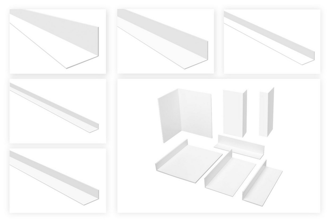 Hexim Winkelprofil Winkelleiste 303 - ungleichschenklig (Winkelprofile ungleichschenklig weiß - PVC Kunststoffwinkel, Auswahl Maße & Stärke (25x45mm) Kunststoff Winkelleisten Fensterprofile) von Hexim