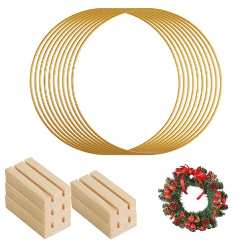 10 Stk 20 cm Metallringe zum Basteln Gold Traumfängerringe Set, Metallringe Deko Ringe, Bastelringe Dekoringe zum Hängen, Kranzringe für Hochzeit Handwerk Floristik Makramee Ringe,mit 5 Holzständer 10 Stk 20 cm Metallringe zum Basteln Gold Traumfängerringe Set, Metallringe Deko Ringe, Bastelringe Dekoringe zum Hängen, Kranzringe für Hochzeit Handwerk Floristik Makramee Ringe,mit 5 Holzständer von HexinYigjly