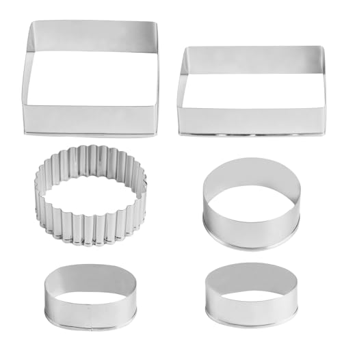 6 Stk Ausstecher Rund Quadrat Rechteck usw, Ausstechformen Ostern, Keksausstecher Edelstahl, Ausstechform Ausstechförmchen Backform Ostern für Fondant Kuchen Kekse Ei Cookie Cutters(6 Formen) von HexinYigjly