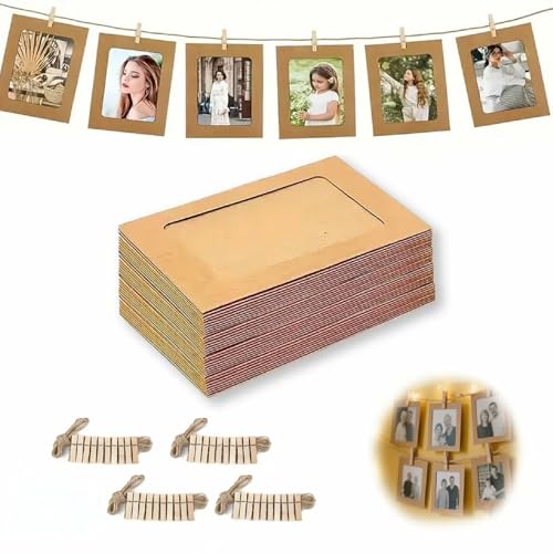 Hexizexi 40 Stück 7 Zoll Papier Bilderrahmen 13.5x18.5 cm Braun Fotogirlande mit 40 Holzklammern und 4 Rollen Hanfschnur Fototaschen zum Aufhängen Geeignet für Geburtstage Hochzeiten Wanddekoration Hexizexi 40 Stück 7 Zoll Papier Bilderrahmen 13.5x18.5 cm Braun Fotogirlande mit 40 Holzklammern und 4 Rollen Hanfschnur Fototaschen zum Aufhängen Geeignet für Geburtstage Hochzeiten Wanddekoration von Hexizexi
