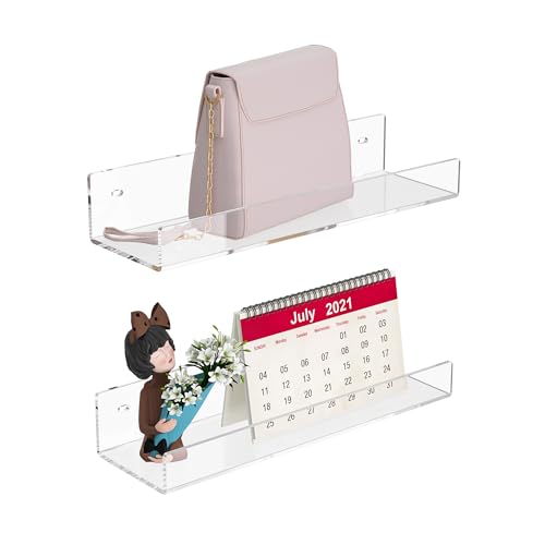 Hexsonhoma 30cm Klare Acryl Wand Regal 2-Packung, Tranparent Perspex schwimmende Regale, Acryl Regal für Schlafzimmer, Wohnzimmer, Esszimmer, Küche, Badezimmer, Esszimmer Hexsonhoma 30cm Klare Acryl Wand Regal 2-Packung, Tranparent Perspex schwimmende Regale, Acryl Regal für Schlafzimmer, Wohnzimmer, Esszimmer, Küche, Badezimmer, Esszimmer von Hexsonhoma