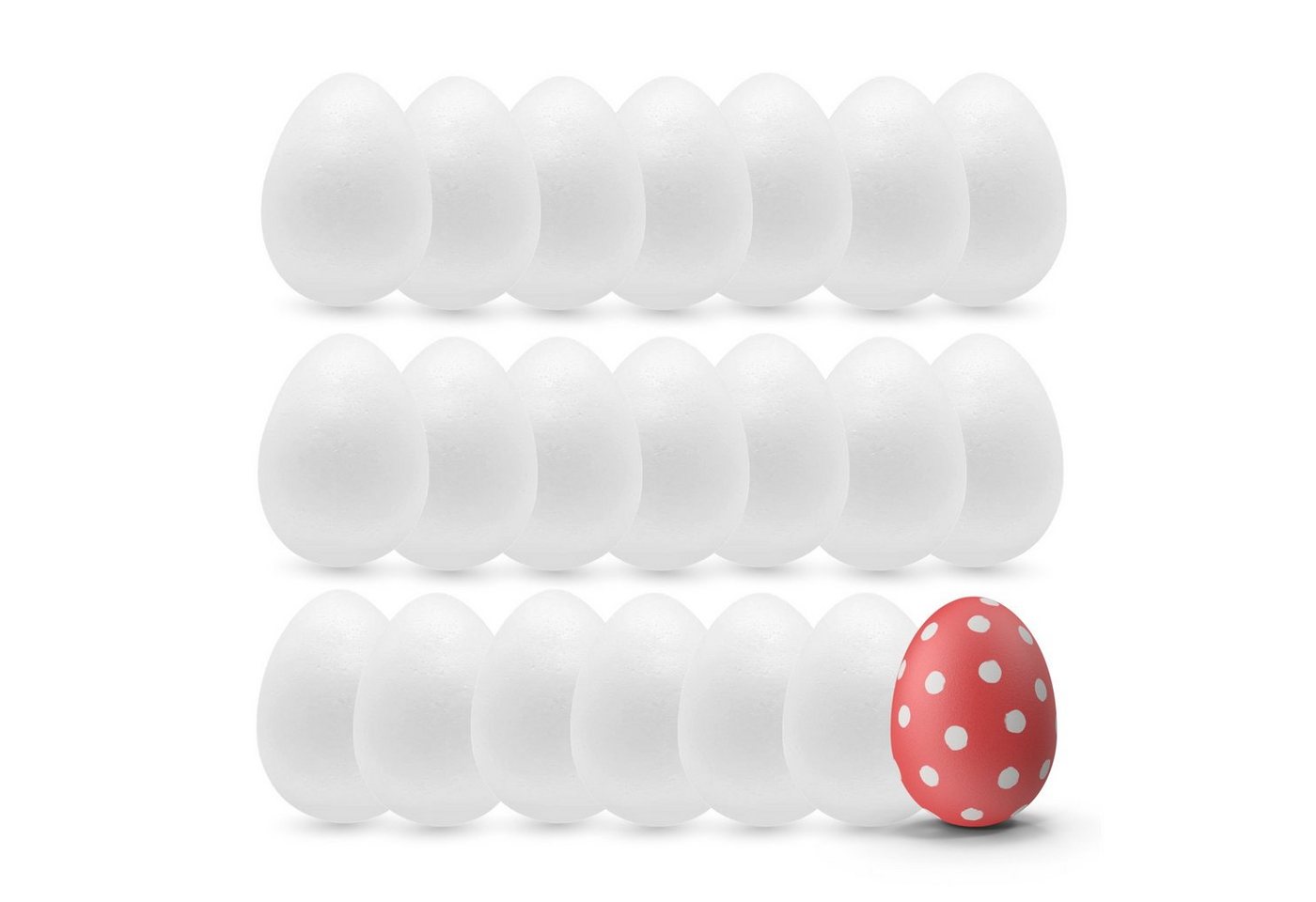 Hey!Easter® Styropor-Ei 50x Styroporeier - Ostereier zum Basteln - Ostern Deko Dekoration, Anlass: Ostern von Hey!Easter®