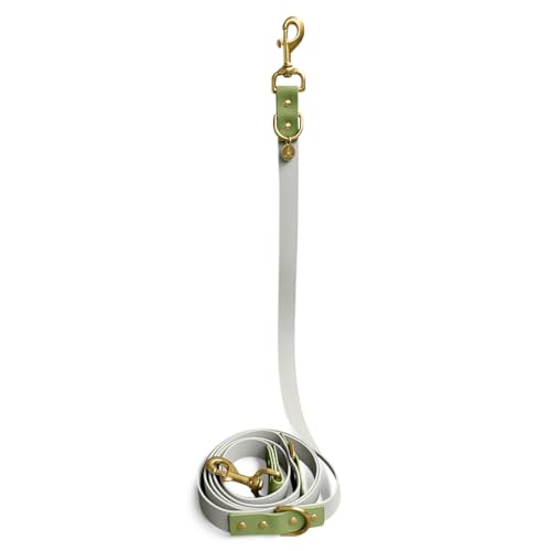 Hey Lana Hundeleine Führungsleine, Made in Germany, 2 Karabiner & 3-Fach verstellbar, Hund Führleine Leine, Zugleine Hundelaufleine Trainingsleine Handsfree (S, grau/grün, 230 x 1,5 cm) von Hey Lana