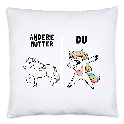 Hey!Print Andere Mütter Du Kissen inkl. Füllung Beste Mutter Mama der Welt Einhorn Geburtstag Muttertag von Nichte & Neffe 40x40cm von Hey!Print