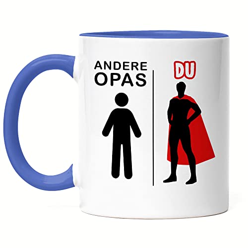 Hey!Print Andere Opas Du Tasse Blau Superheld Mein Held Dankeschön Geschenkidee Lustig Humor Hey!Print Andere Opas Du Tasse Blau Superheld Mein Held Dankeschön Geschenkidee Lustig Humor von Hey!Print
