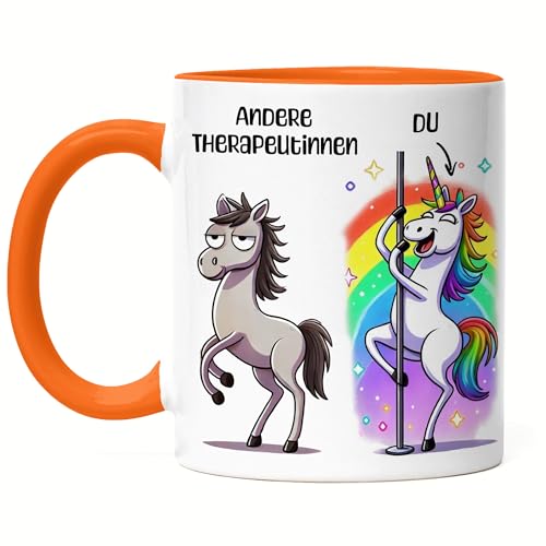 Hey!Print Andere Therapeutinnen Du Tasse Orange Geschenk Therapeutin Einhorn Regenbogen lustig witzig Praxis Humor Abschied Kollegin Team Hey!Print Andere Therapeutinnen Du Tasse Orange Geschenk Therapeutin Einhorn Regenbogen lustig witzig Praxis Humor Abschied Kollegin Team von Hey!Print