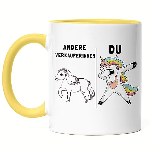 Hey!Print Andere Verkäuferinnen Du Tasse Gelb Pferd Einhorn Humor Lustig Unicorn Geschenk Apotheke von Hey!Print