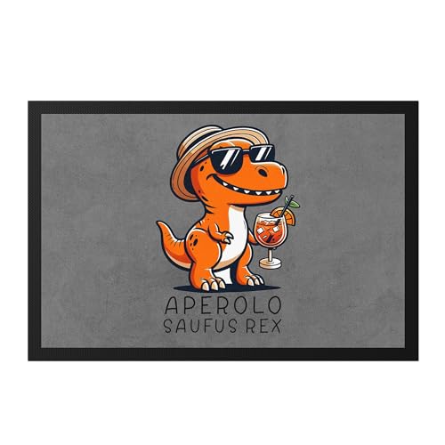 Hey!Print Aperolo Saufus Rex Fußmatte T-REX Dinosaurier Cocktail Sommer Spruch von Hey!Print