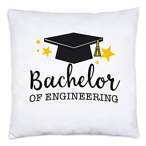Hey!Print Bachelor of Engineering Kissen inkl. Füllung Abschluss Geschenk Studium Absolvent Bachelorabschluss Uni von Hey!Print