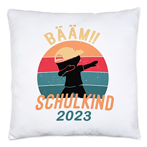 Hey!Print Bääm! Schulkind 2023 Kissen Inkl. Füllung Einschulung Geschenkidee Schulanfang Schuleinführung Dab von Hey!Print