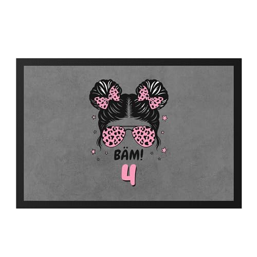 Hey!Print Bäm 4 Geburtstag Fussmatte Mädchen Geschenk Kindergeburtstag Party Dekoration originelle Geschenkidee von Hey!Print