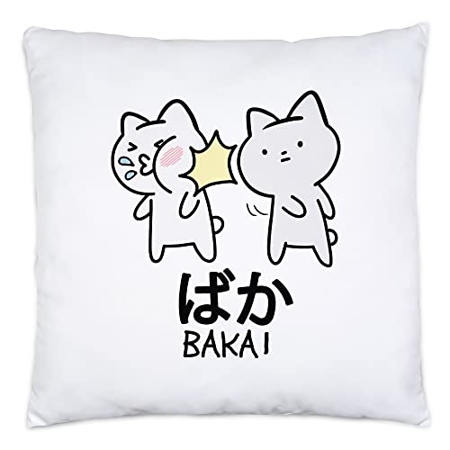 Hey!Print Baka Anime Kissen Inkl Füllung Lustiges Baka Katze Ohrfeige Cat Otaku Manga von Hey!Print